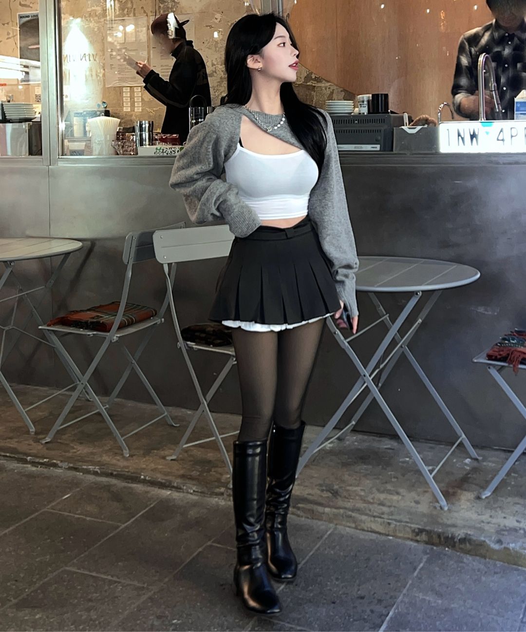 ワンピース Julia Pleated Skirt Pants GREY MUSINSA | ZEROPLANET Julia pleated skirt pants [GREY]