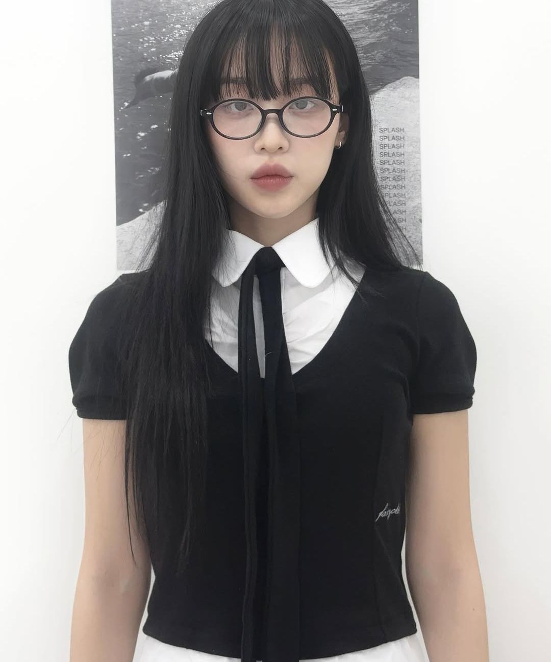 トップス FANCY CLUB Preppy Ribbon Tie Shirt BLACK MUSINSA | FANCY CLUB Preppy Ribbon Tie Shirt (BLACK)_F25QB086