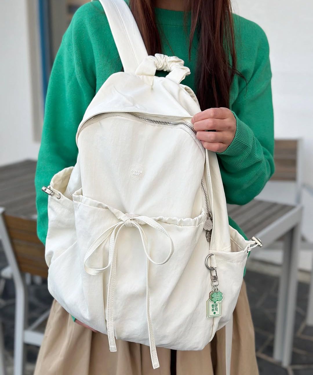 MUSINSA公式 | COVERNAT WOMAN Clover Heart Shirring Nylon