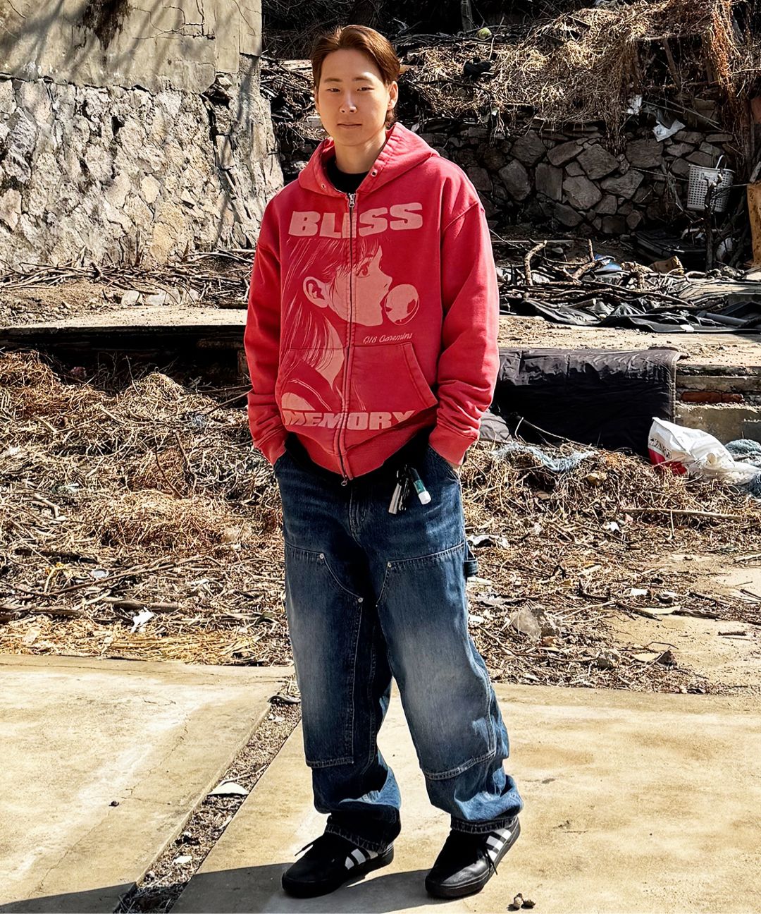 ルセラ　GR8 ZIP-UP HOODIE L Levi's® THE ORIGINAL - Zip-up sweatshirt - charcoal heather