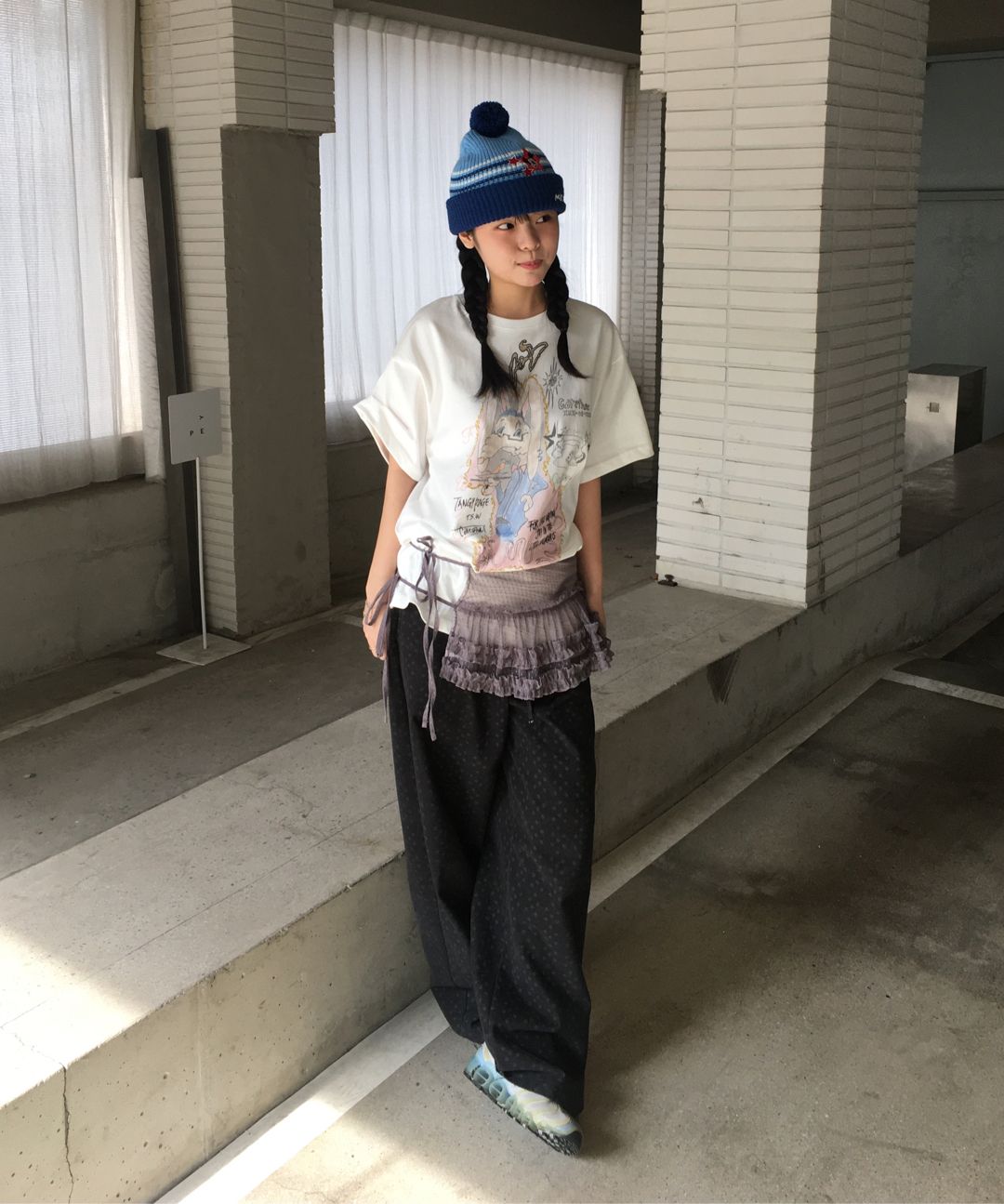 MUSINSA | TYPESERVICE Rabbit Ruched Top [White]