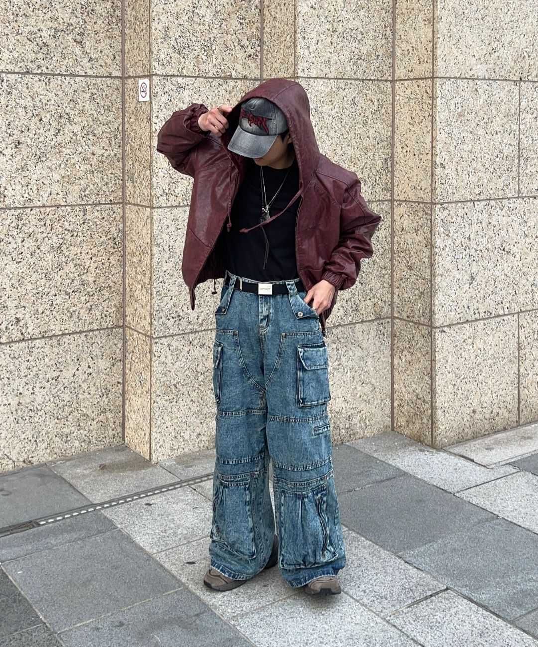 MUSINSA公式 | NOT4NERD Crop Leather Vintage Hooded Jacket