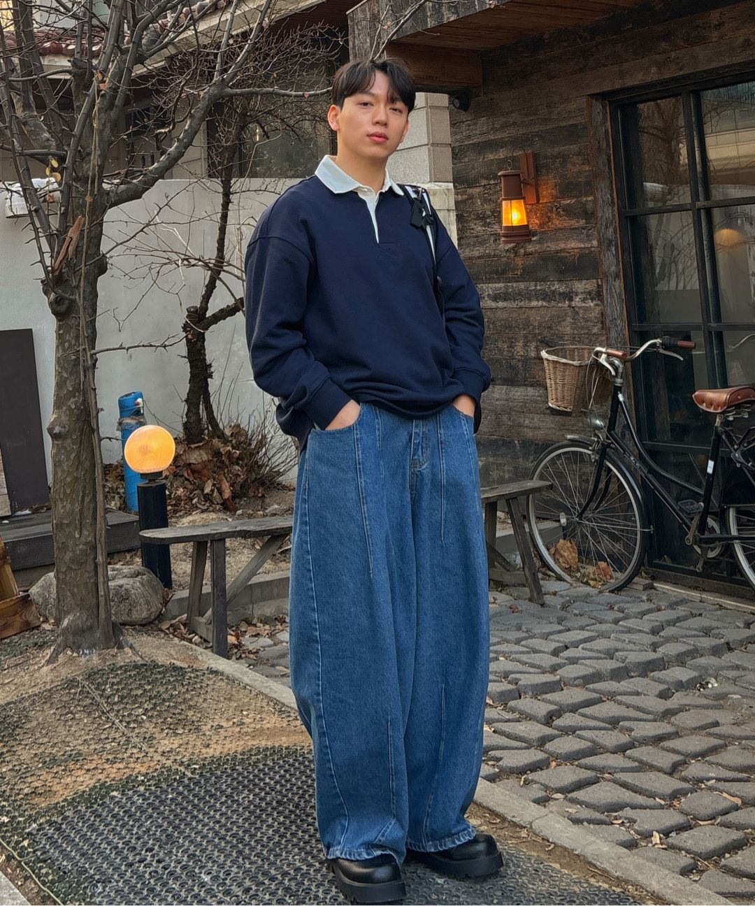 MUSINSA | AVANDRESS Super Wide Dart Denim Pants BLACK