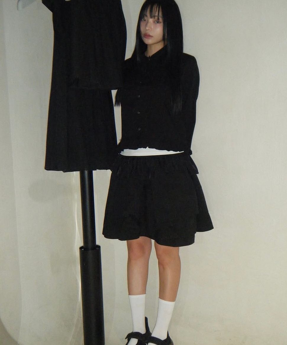 MUSINSA | OHESHIO FRILL POCKET BLOUSE, IVORY