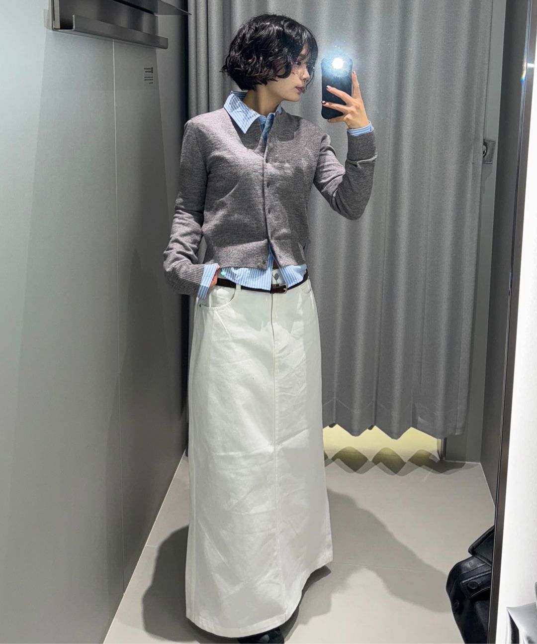 スカート musinsastandardwoman Women's CP Maxi Skirt White MWDKS102-WH Women's Syd Tiered Maxi Skirt, White - Bird & Knoll Bottoms