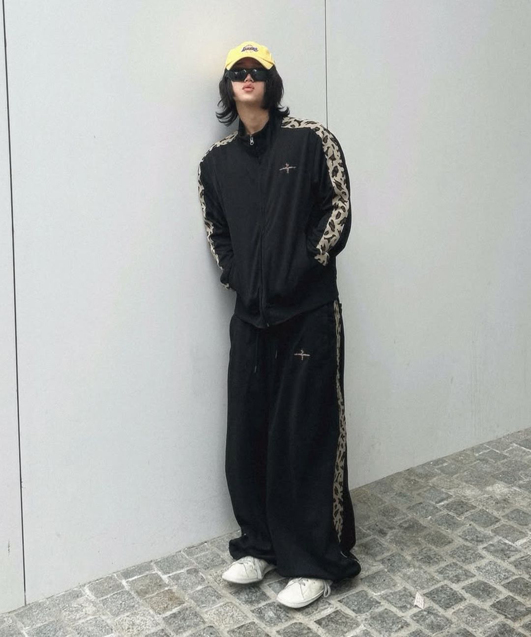【NOT4NERD】Leopard Side Line Track Jacket★韓国人気★追跡付 낫포너드(NOT4NERD) Leopard Side Line Track Jacket - Red