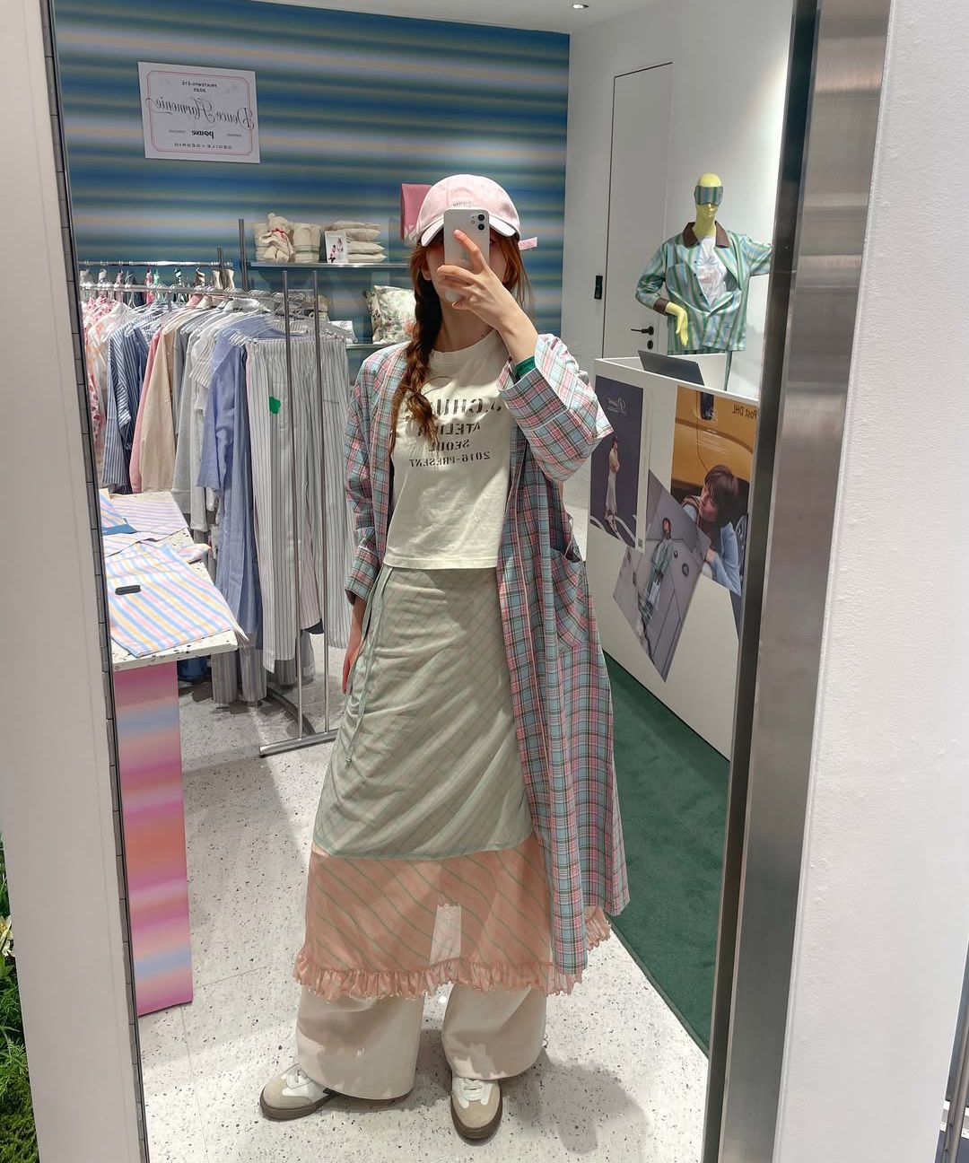 スカート Gyeong : 25SS / Striped Mesh Double Layered Skirt (2colors) MUSINSA | Gyeong Striped Mesh Double Layered Skirt_Pink & Lime