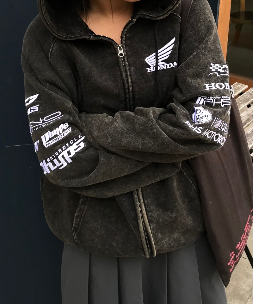 MUSINSA | Honda Motorcycle Honda Racing Hoodie Cap Zip-up_Khaki