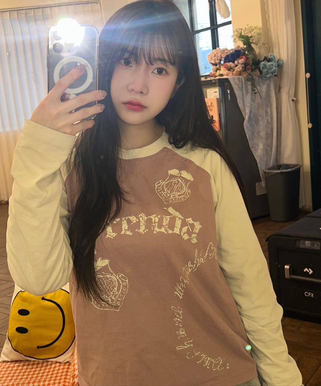 ◇PRENDA◇ VINTAGE LOGO RAGLAN LONG SLEEVE GLOOMY PINK MUSINSA | PRENDA VINTAGE LOGO RAGLAN LONG SLEEVE GLOOMY PINK