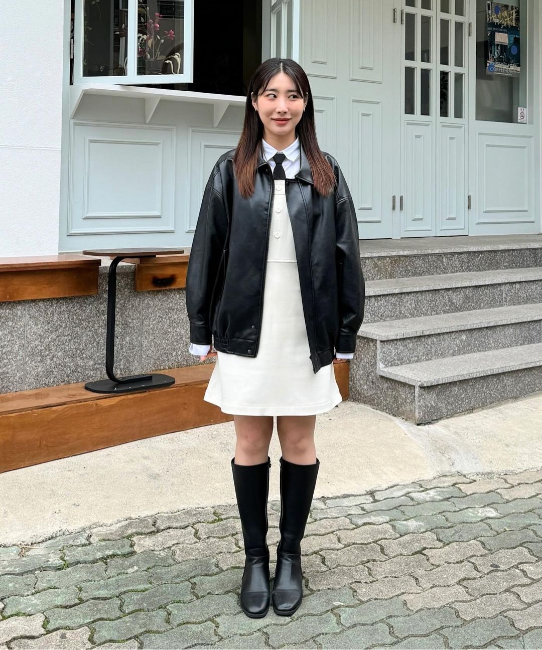 MUSINSA公式 | LADY VOLUME 465-1 VEGAN LEATHER OVERSIZED JACKET