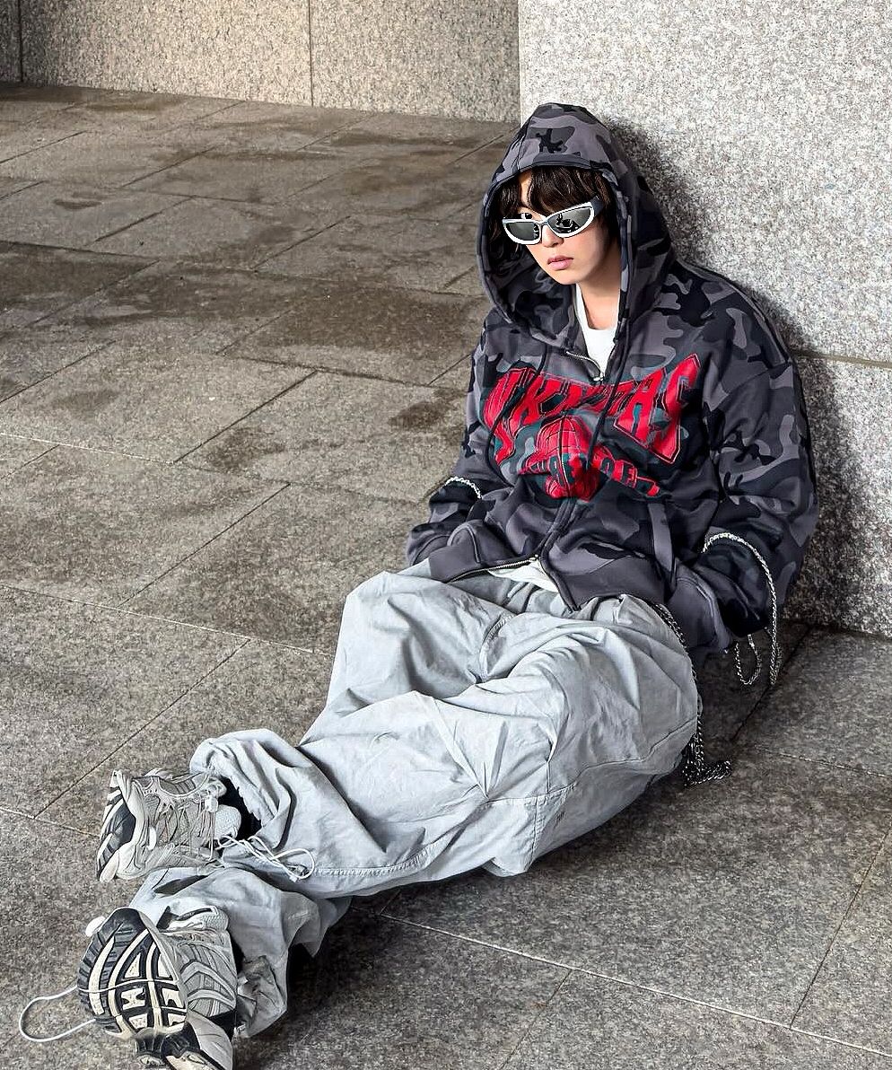 MUSINSA | THEMILE CN Piece Dying Balloon Pants [D.GREY]