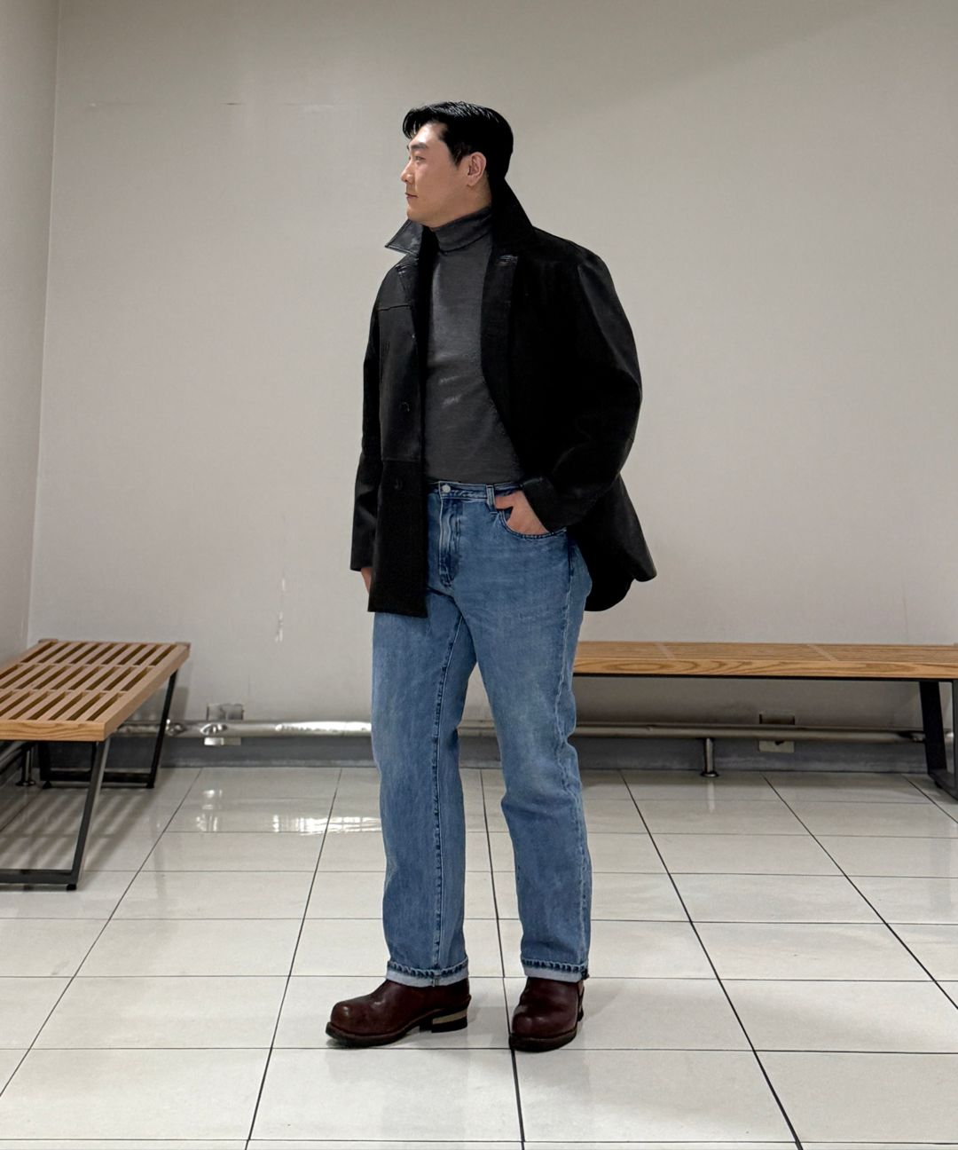 MUSINSA | MUSINSA STANDARD Ponte Turtleneck Long Sleeve T