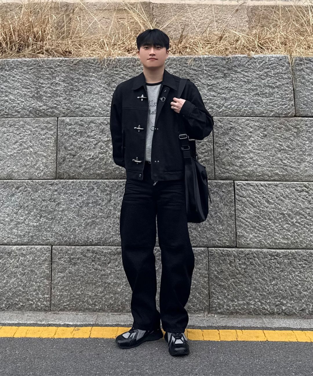 MUSINSA | COOR Fireman Crop Bomber Jacket (Washed Black)