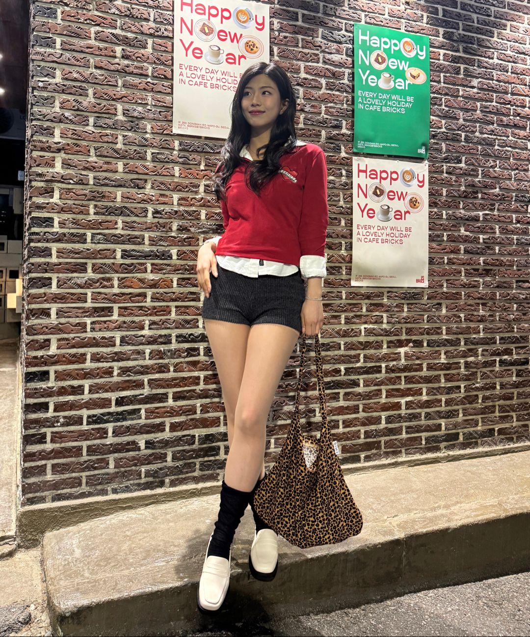 이미스(EMIS) 22Y LEOPARD CORDUROY ECO BAG-BLACK - 사이즈
