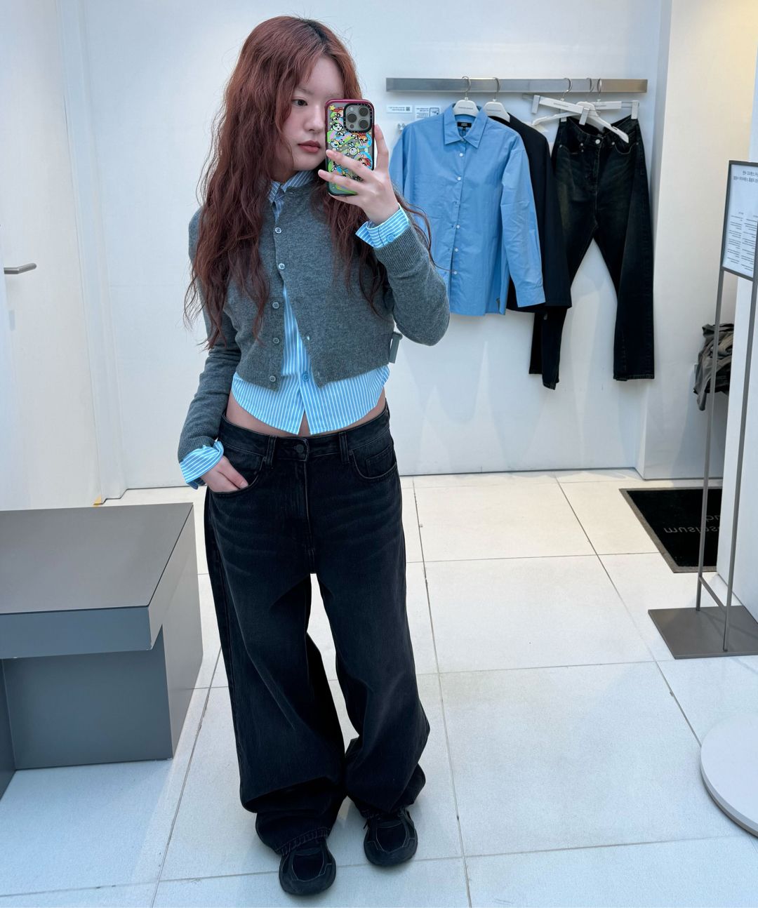 MUSINSA | MUSINSA STANDARD Extra wide denim pants [washed black]