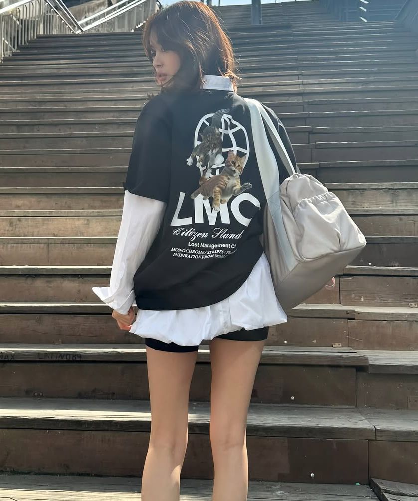 MUSINSA | LMC FLYING CATS LONG SLV TEE light heather gray