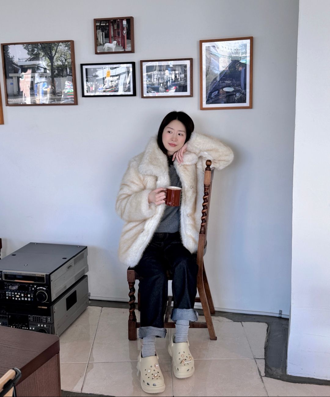 MUSINSA公式 | ILLIGO シアリングファージャケット ブラック