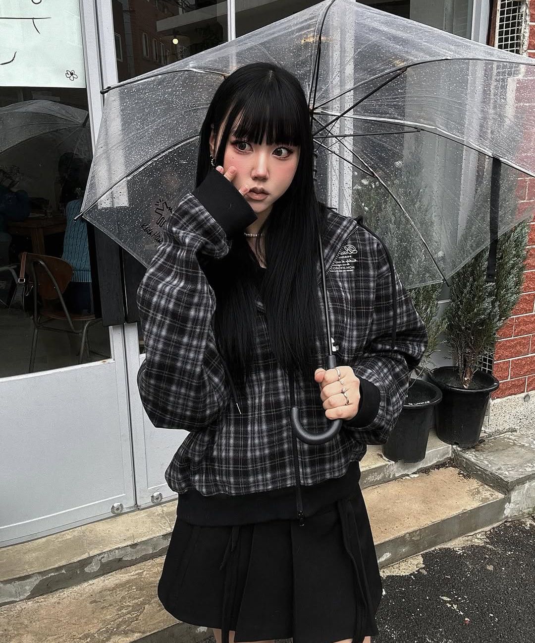MUSINSA | BADBLOOD Classic Check Hooded Zip-Up - Green