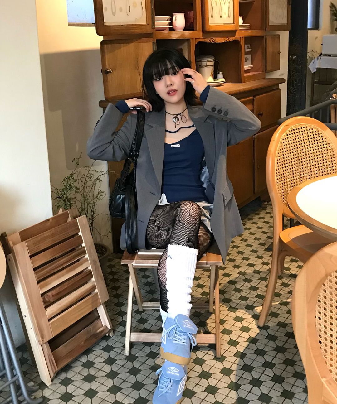 MUSINSA公式 | CITYBREEZE WOMAN Loose fit diagonal cut single