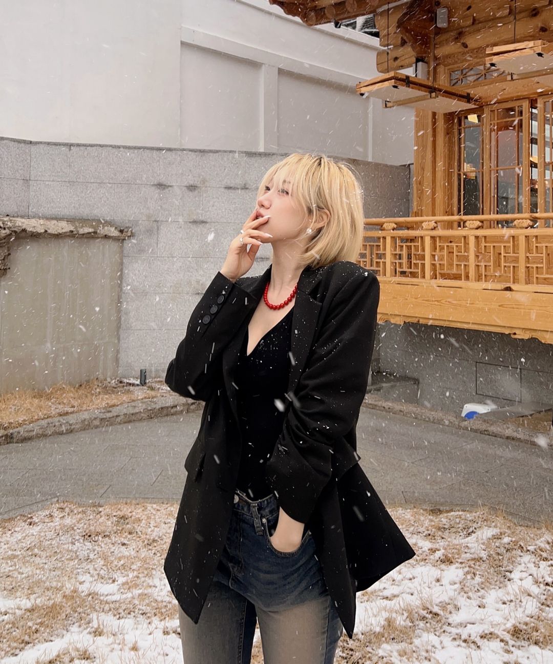 CITYBREEZE WOMAN ■ Loose Fit Diagonal Slit Single Jacket MUSINSA公式 | CITYBREEZE WOMAN Loose fit diagonal cut single