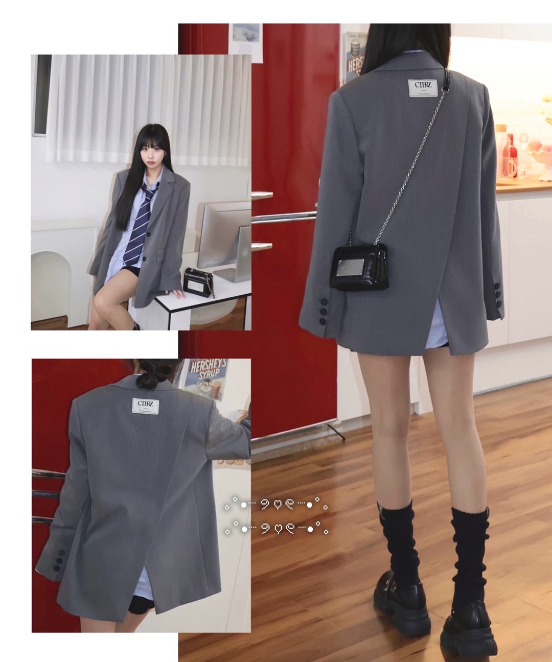 CITYBREEZE WOMAN ■ Loose Fit Diagonal Slit Single Jacket MUSINSA公式 | CITYBREEZE WOMAN Loose fit diagonal cut single
