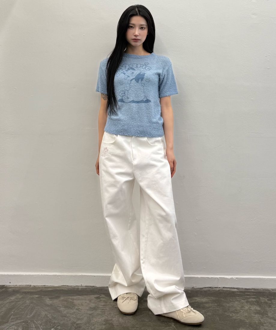 Tシャツ・カットソー LUV IS TRUE MARIE BOUCLE KNITSKY BLUE MUSINSA公式 | LUV IS TRUE [MARIE] BOUCLE KNIT(SKY BLUE)