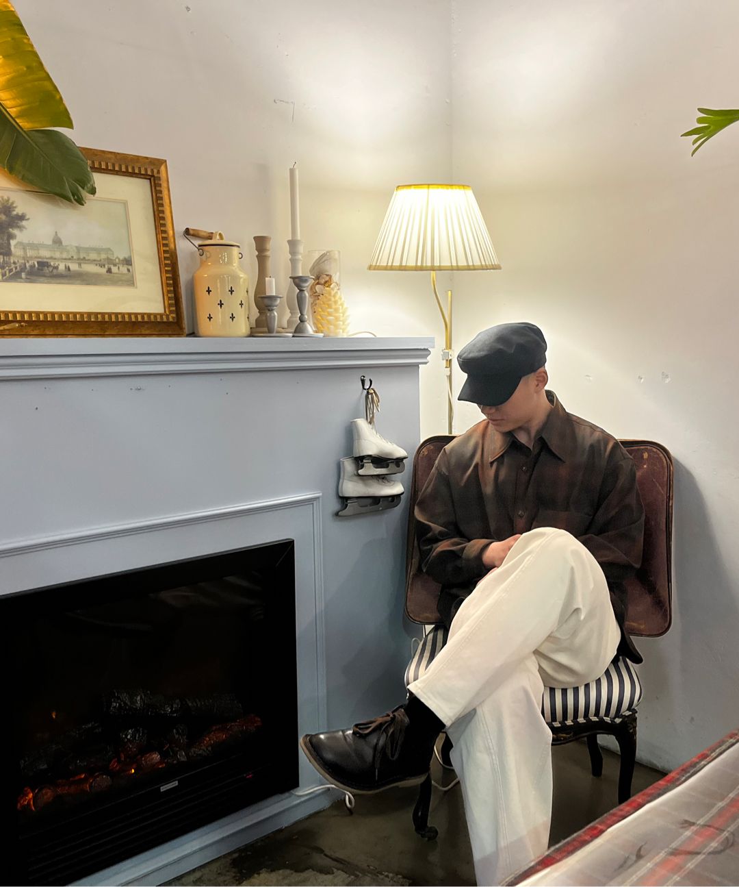 MUSINSA | UNIVERSAL CHEMISTRY Linen Line Black Marine Cap