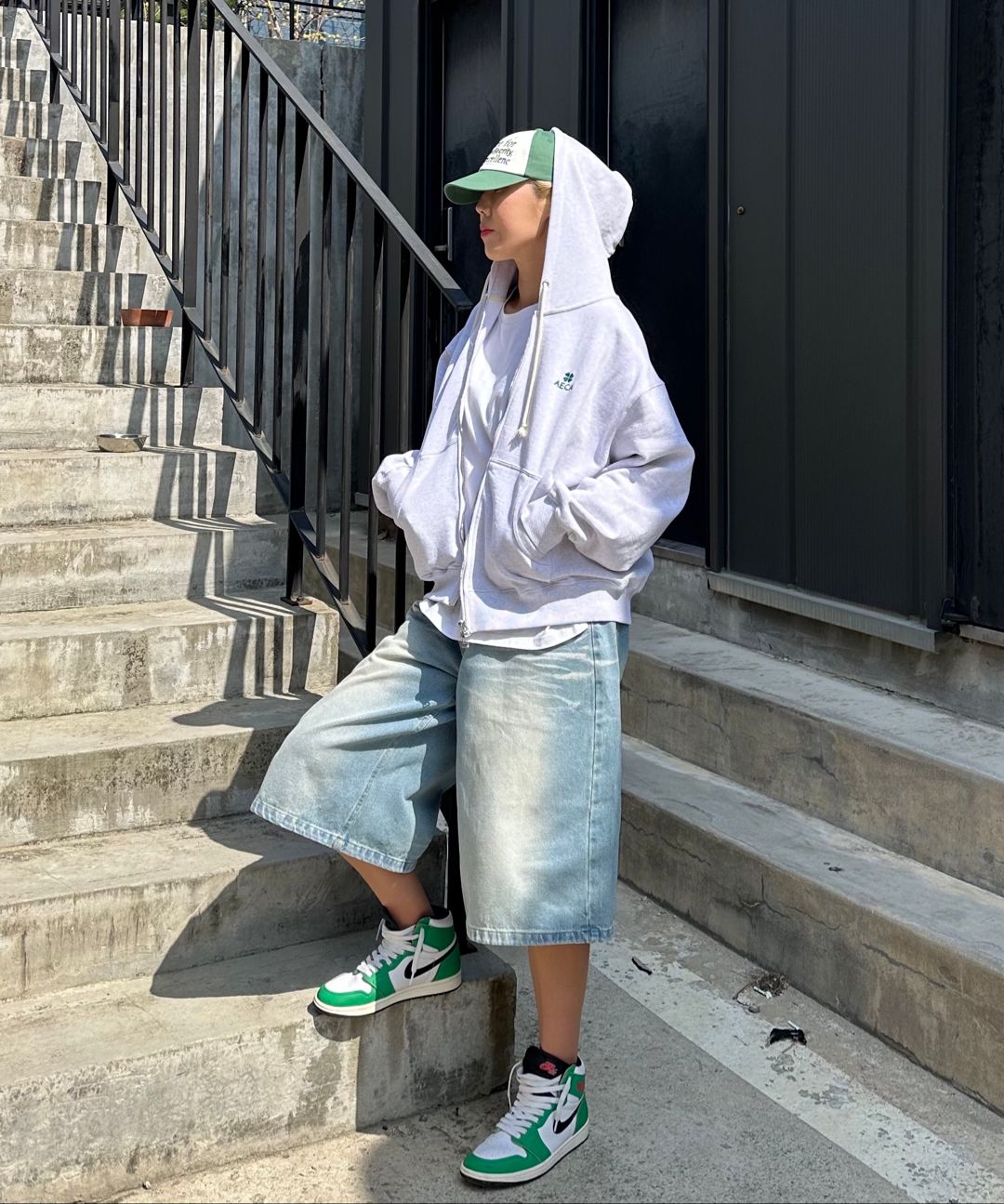 에이카화이트(AECA) EVERYDAY AECA CLOVER ZIP UP HOODIE-WASHED