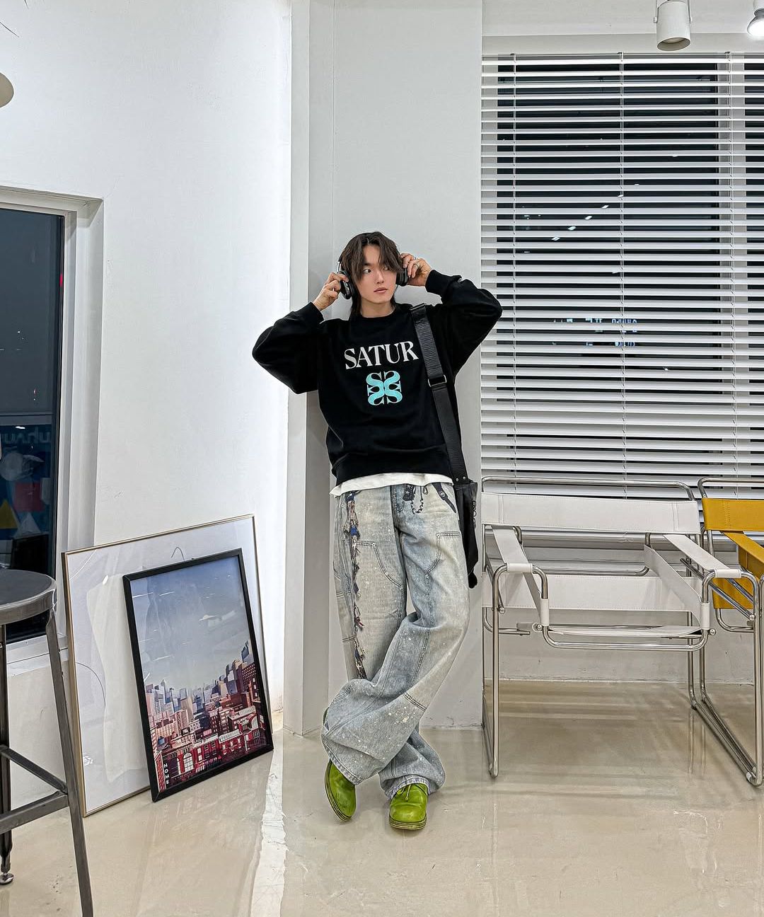 スウェット・トレーナー SATUR Classic Logo Sweatshirt Mint SA251MTM05MT ☆SATUR☆Classic Logo Sweatshirts (SATUR/スウェット