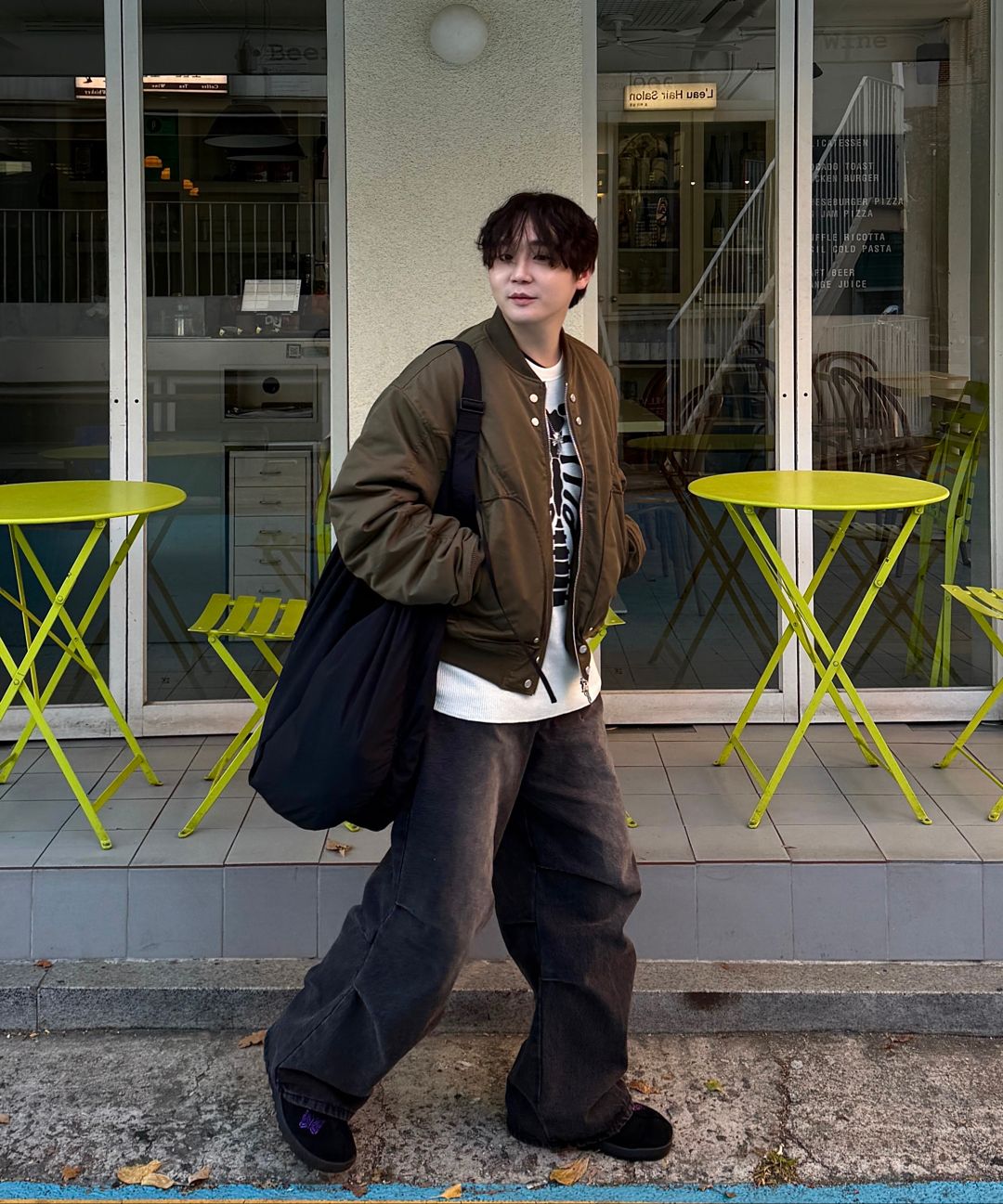 아이돈워너셀(IDWS) Circle Shirring Logo Ma-1 Khaki - 사이즈 & 후기