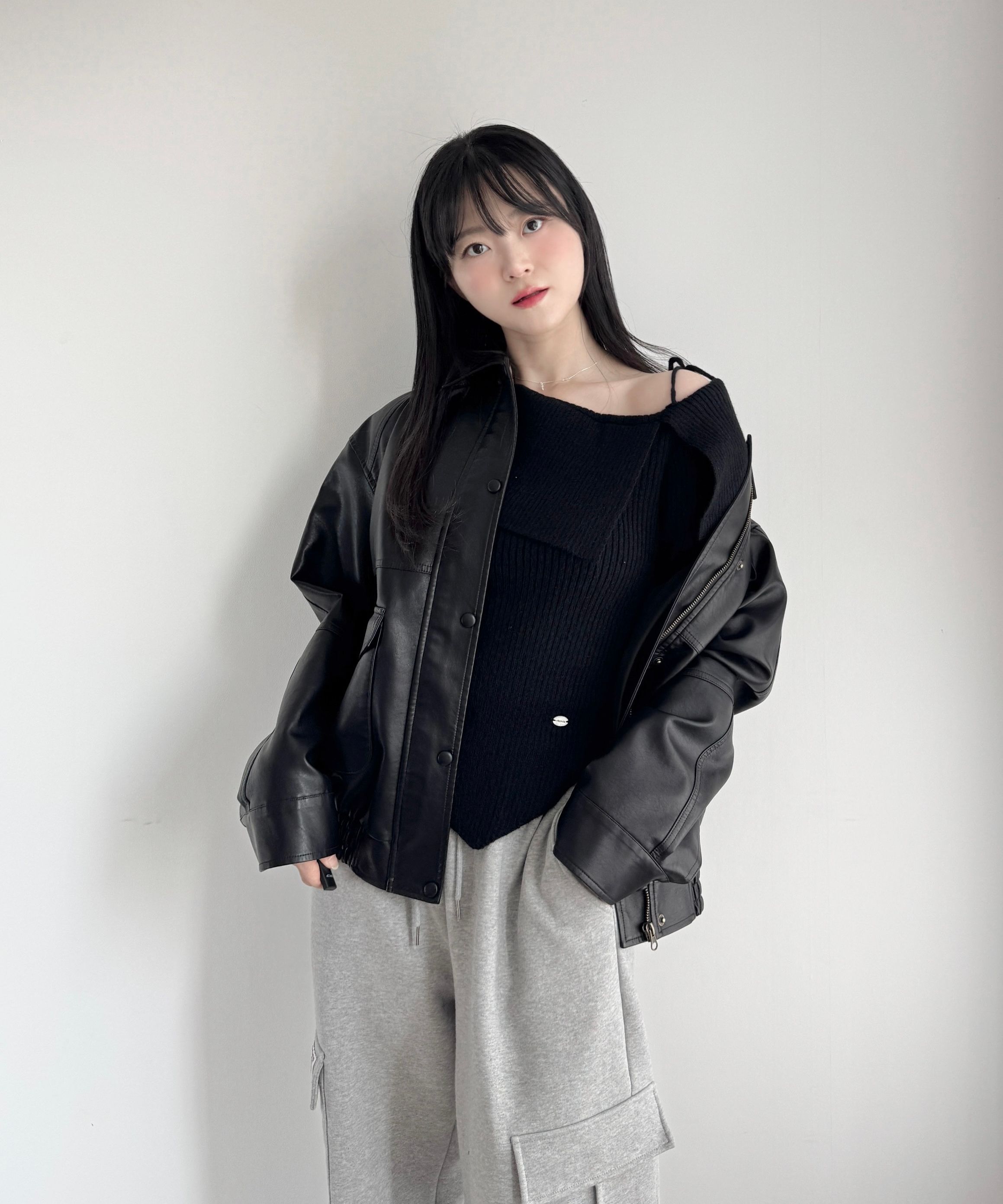 ☆ROLAROLA☆VINTAGE LEATHER BLOUSON JACKETブルゾンジャケット MUSINSA公式 | ROLAROLA VINTAGE LEATHER BLOUSON JACKET BLACK
