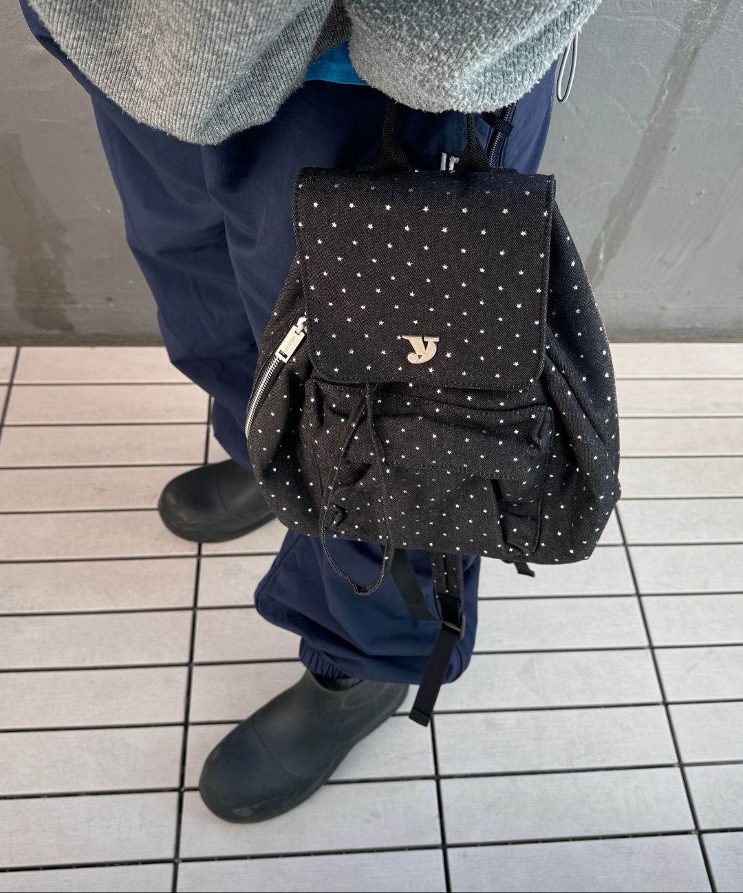 Yeomim☆mini day backpack X MA JOURNÉE] mini day backpack (navy dot) - YEOMIM