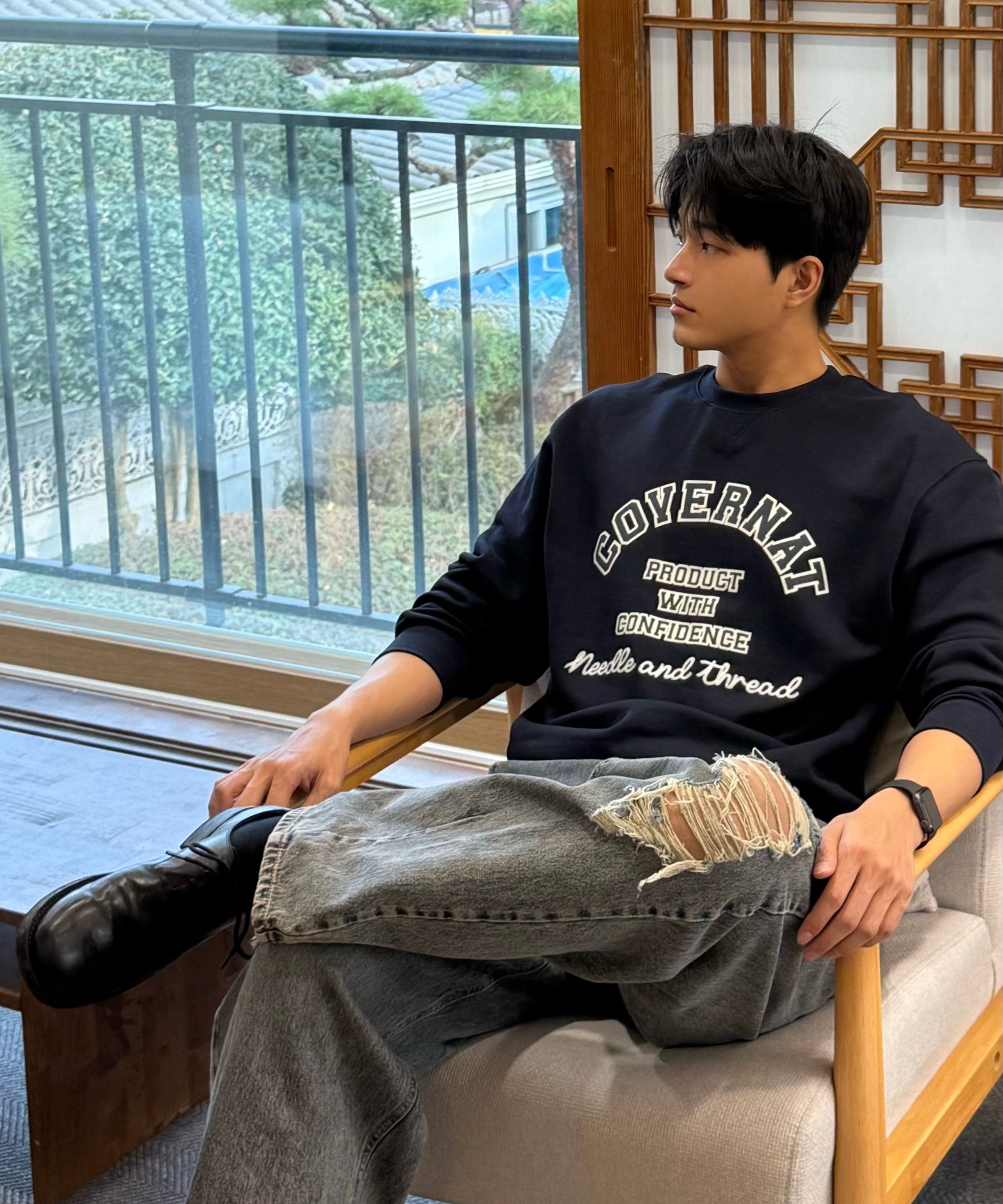 スウェット・トレーナー COVERNAT Classic Arch Logo Man to Man Melange Gray MUSINSA | COVERNAT Classic Arch Logo Man to Man Melange Gray