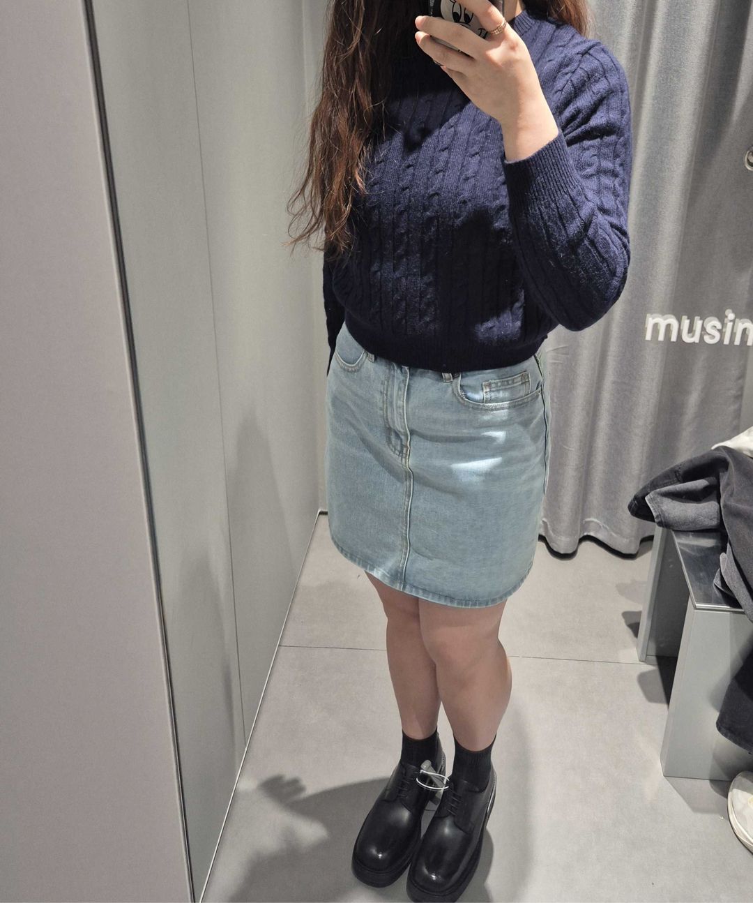 スカート musinsastandardwoman Women's Denim Maxi Skirt Medium Indigo Evianna Denim Maxi Skirt In Washed Indigo | Bardot
