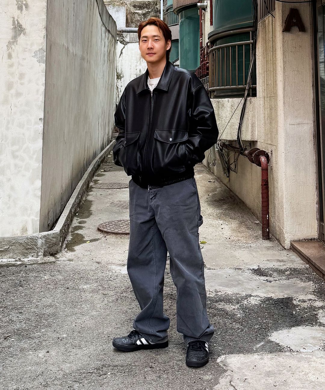 MUSINSA | QT8 GARMENTS OC Synthetic Leather Pocket Jacket