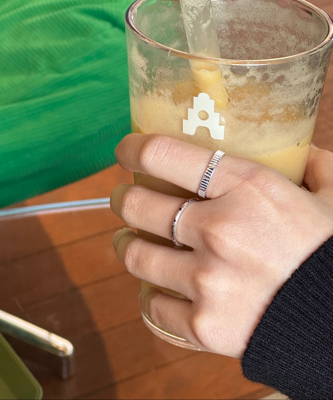 MUSINSA | TATIANA (Silver 925) Black Star Draw Ring CR1855