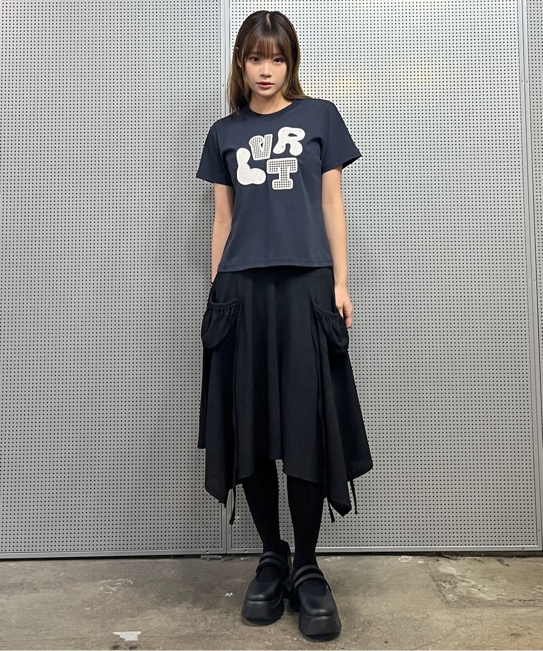 ★2025SS新作★LUV IS TRUE★IM LAYERED MIDI SKIRT MUSINSA | LUV IS TRUE IM LAYERED MIDI SKIRT(CHARCOAL)
