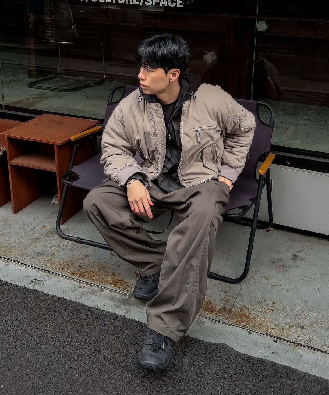 MUSINSA | GRAILZ MULTI ZIPPER BOMBER JACKET [TAUPE]