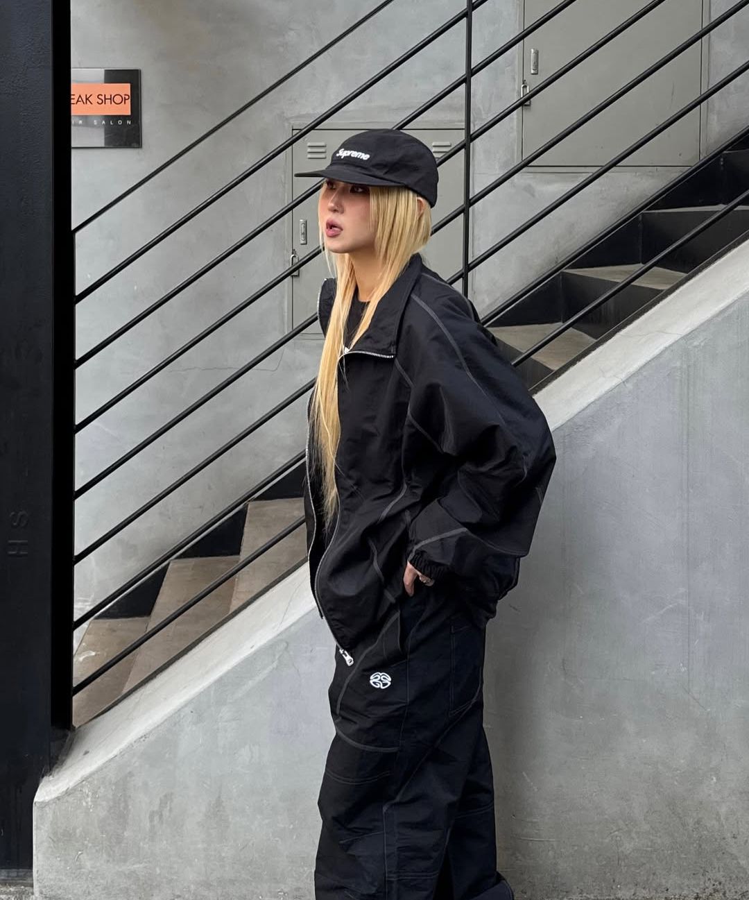 【mahagrid】25SS★ COVER STITCH NYLON TRACK JACKET COVER STITCH NYLON TRACK JACKET[BLACK] - MAHAGRID
