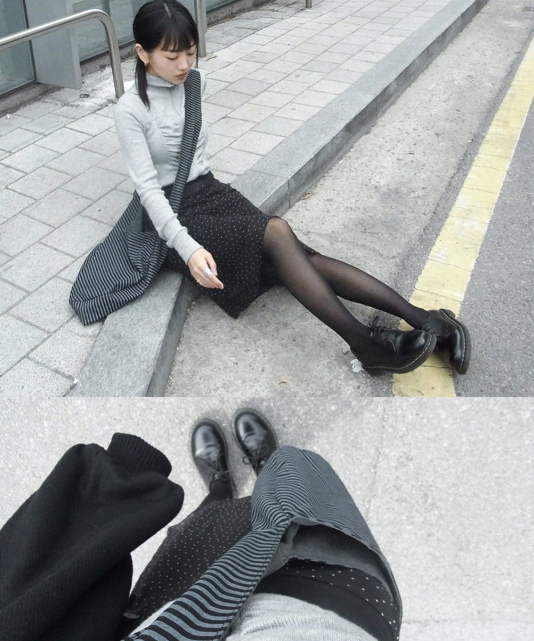 【ITZAVIBE】REVERSIBLE STRIPE BAG▲aespa着用 org.jpg