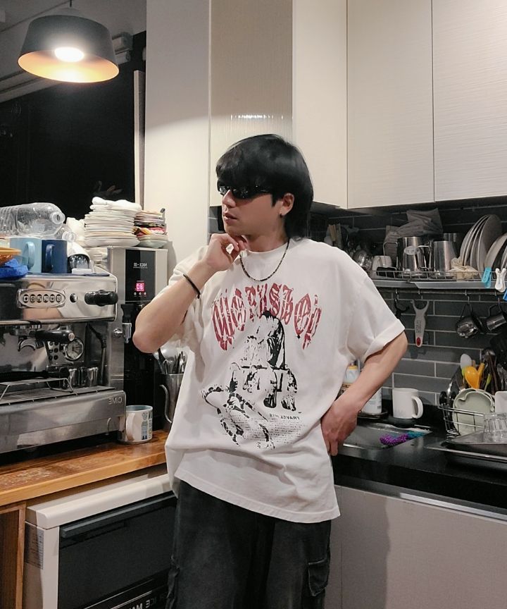 【oan】Budhard Pigment Short Sleeve T-Shirt Black Pigment Dye Tie Dye Short Sleeve T-Shirt | Custom