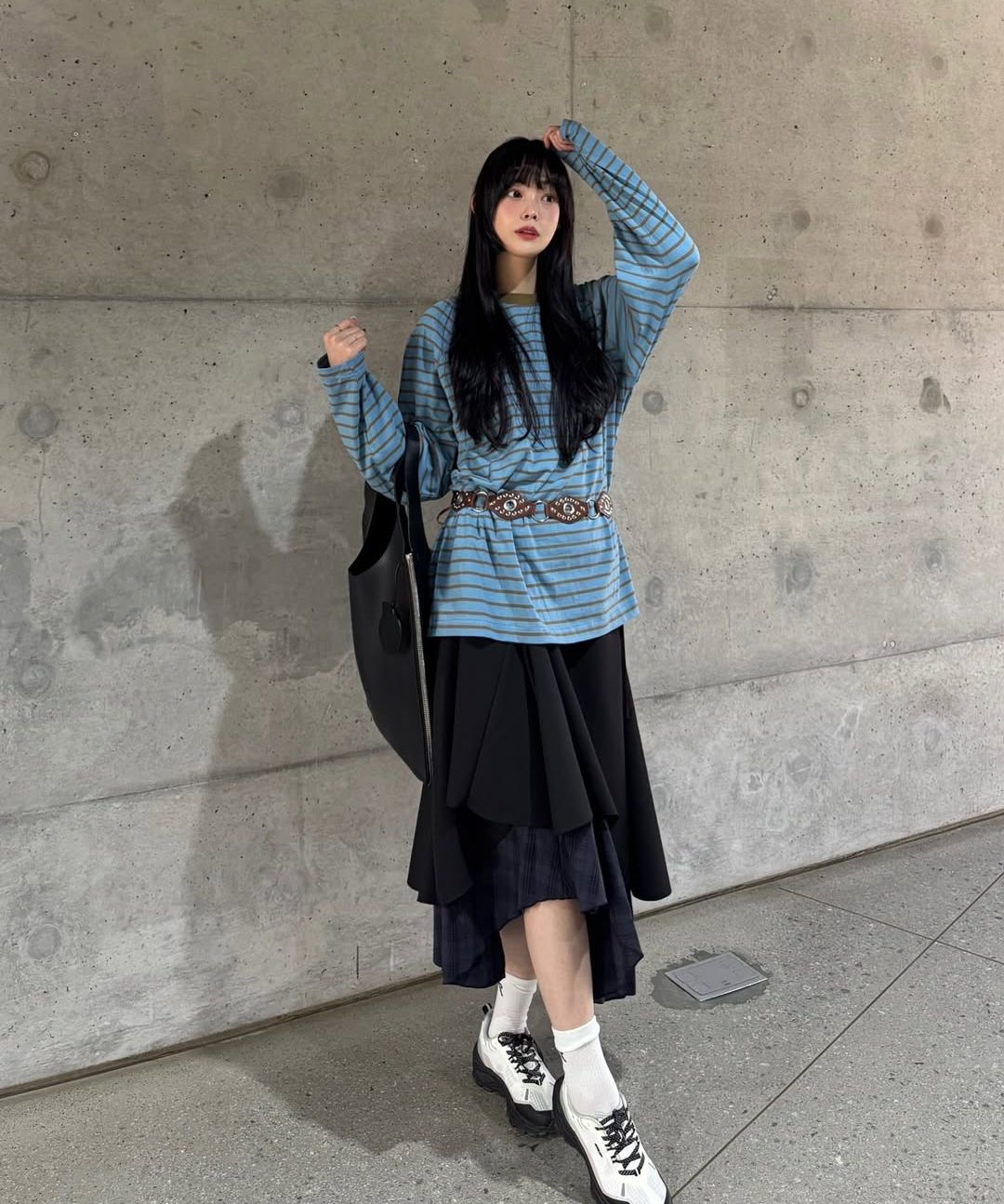 ◆MISEKI SEOUL◆ Unbalanced layered one piece CHARCOAL MSK25 MUSINSA | MISEKI SEOUL Unbalanced layered one piece CHARCOAL