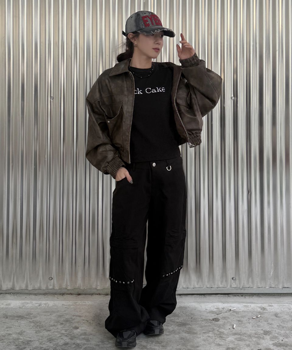 ◆ROCKCAKE◆ Pocket Studded Pants Black MUSINSA | ROCKCAKE Pocket Studded Pants - Black