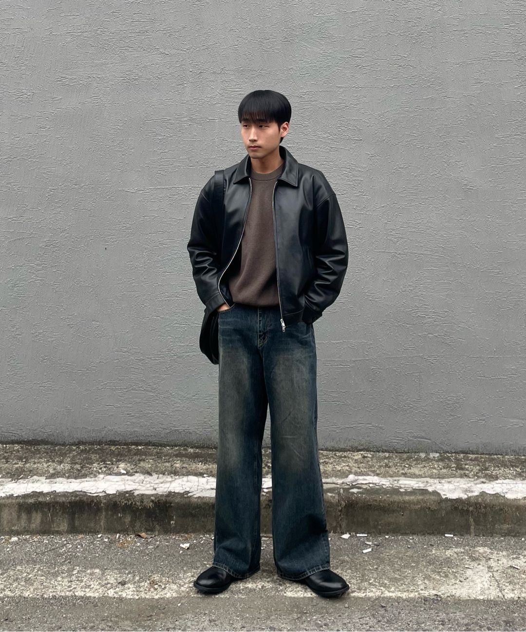 MUSINSA | DOFFJASON OVERSIZED LAMBSKIN SINGLE BREASTED JACKET