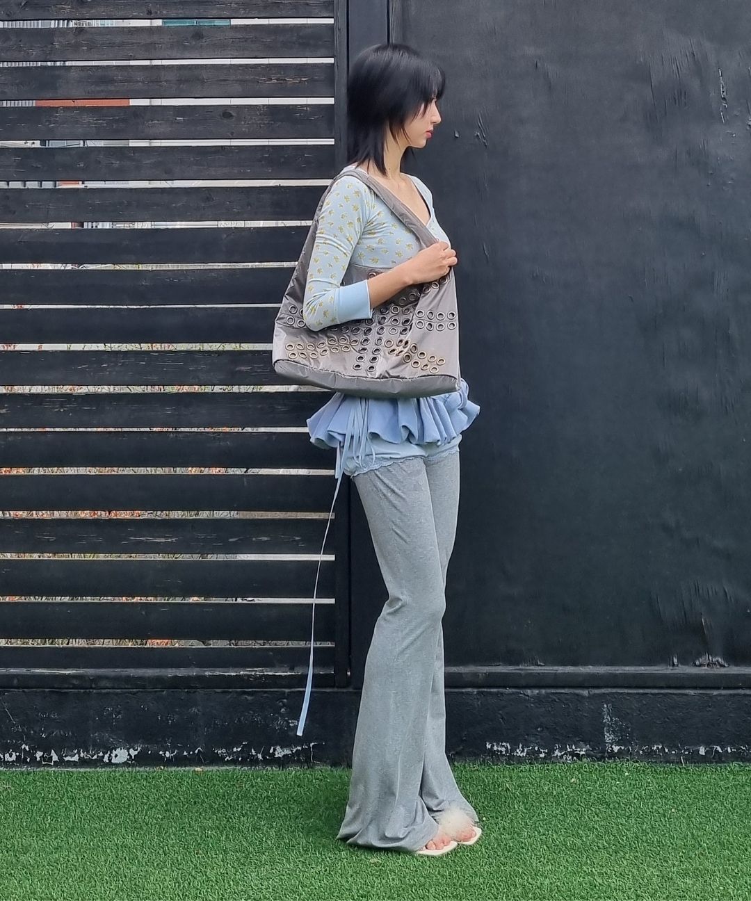 MUSINSA | SCULPTOR Washed Rose Bloomer Skort Dusty Sky