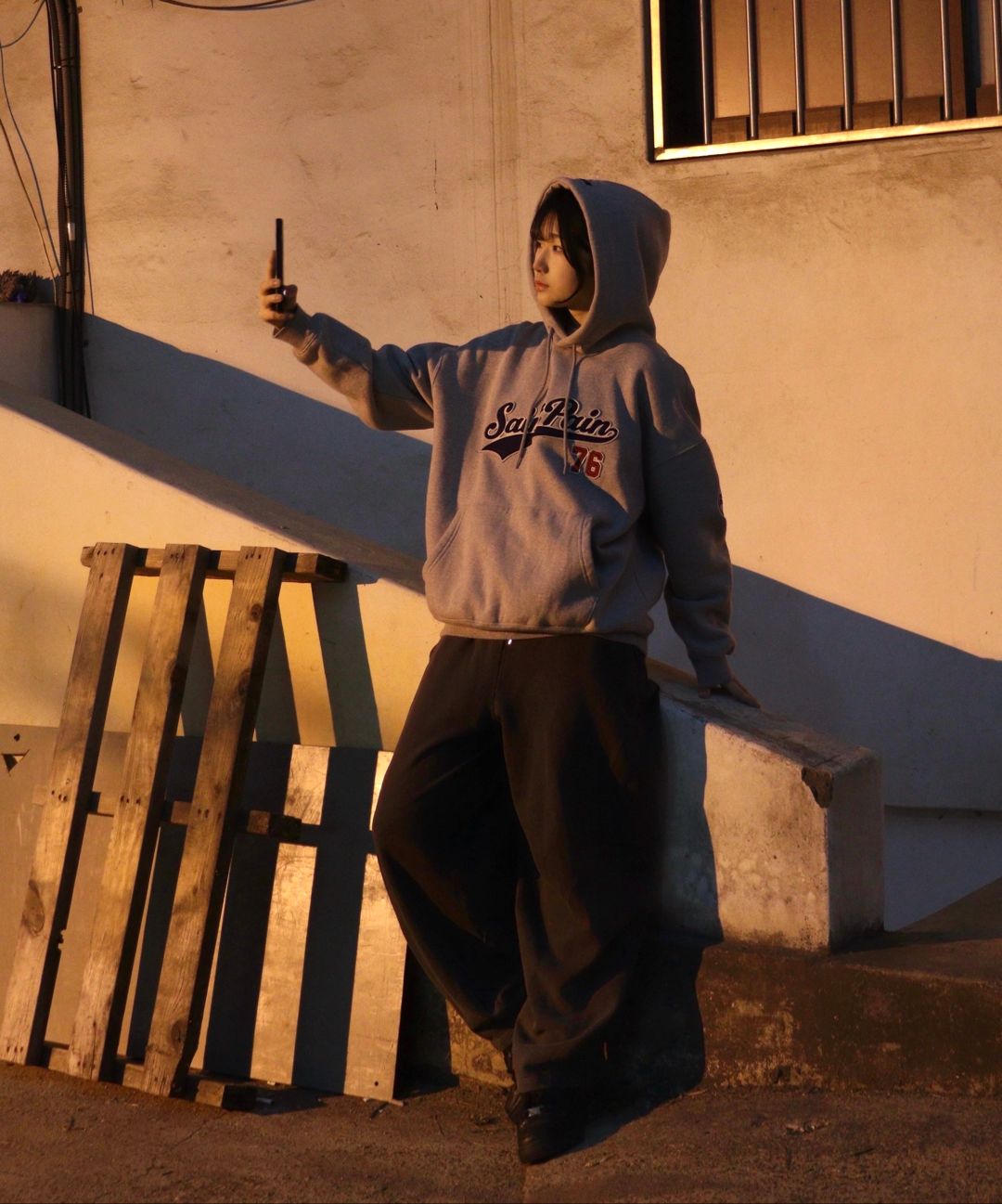 MUSINSA | SAINTPAIN SP Team Logo Hoodie - Navy
