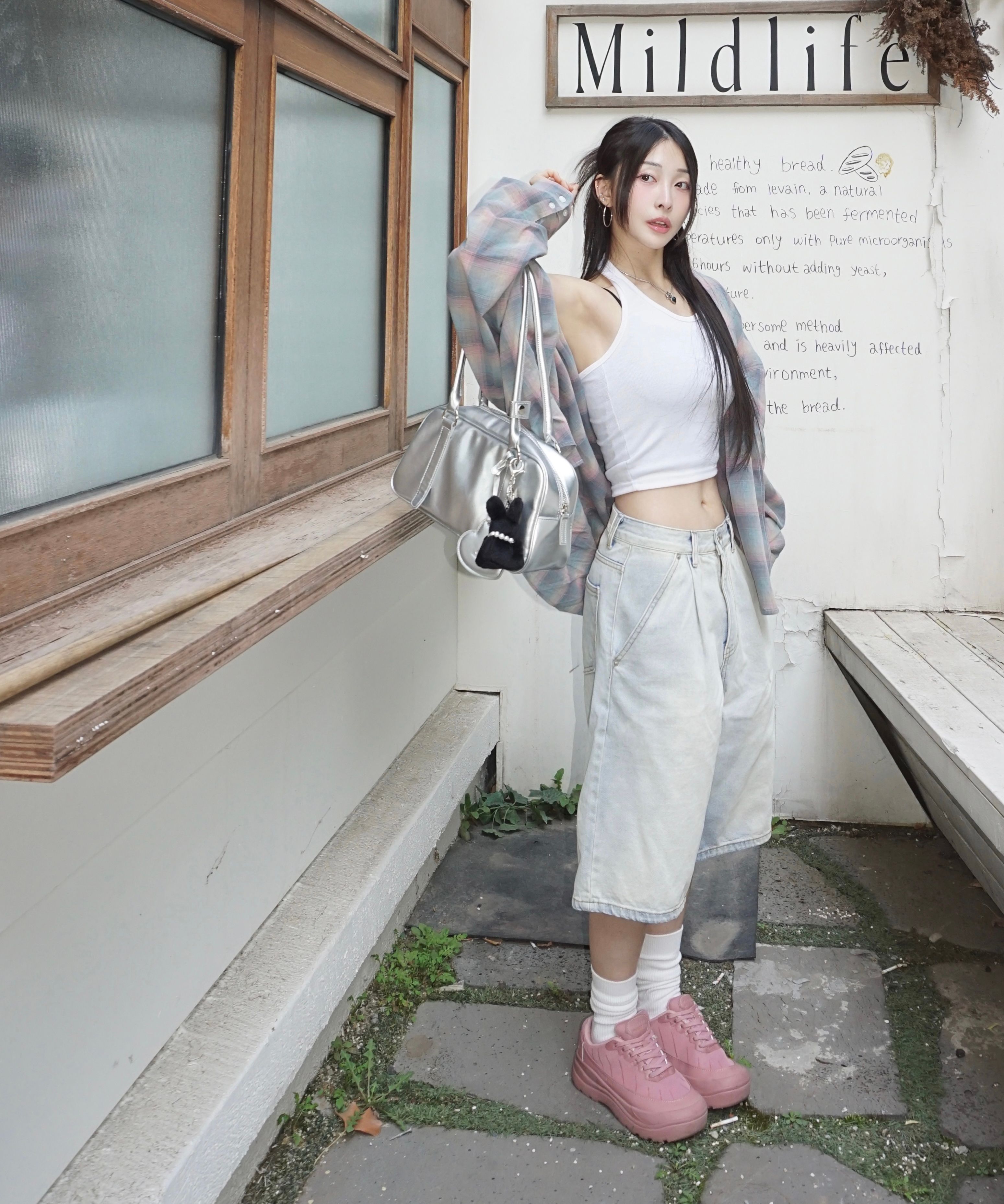 【DNSR】Oversized Flannel Checkered Shirt Pink MUSINSA | DNSR Oversized flannel check shirt pink
