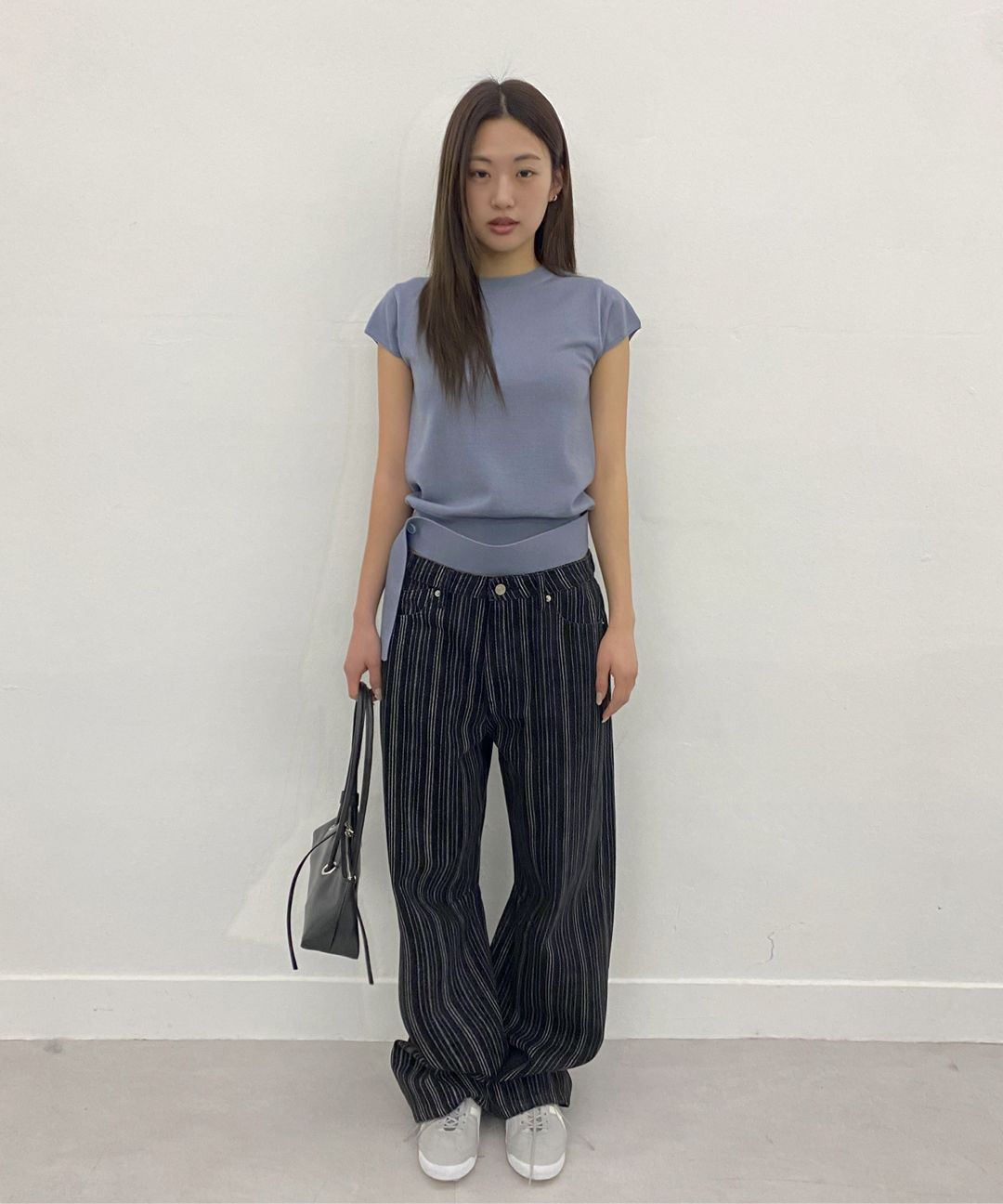 韓国商品/MILLO WOMEN ストライプバルーンジーンズ MUSINSA公式 | MILLO WOMEN Stripe Balloon Jeans [Fade Blue]