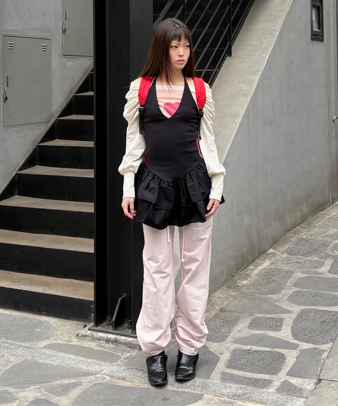 MUSINSA | SCULPTOR Faith Cotton Track Pants Baby Pink