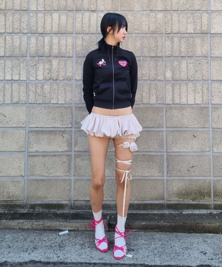 MUSINSA | SCULPTOR Washed Rose Bloomer Skort Dusty Sky